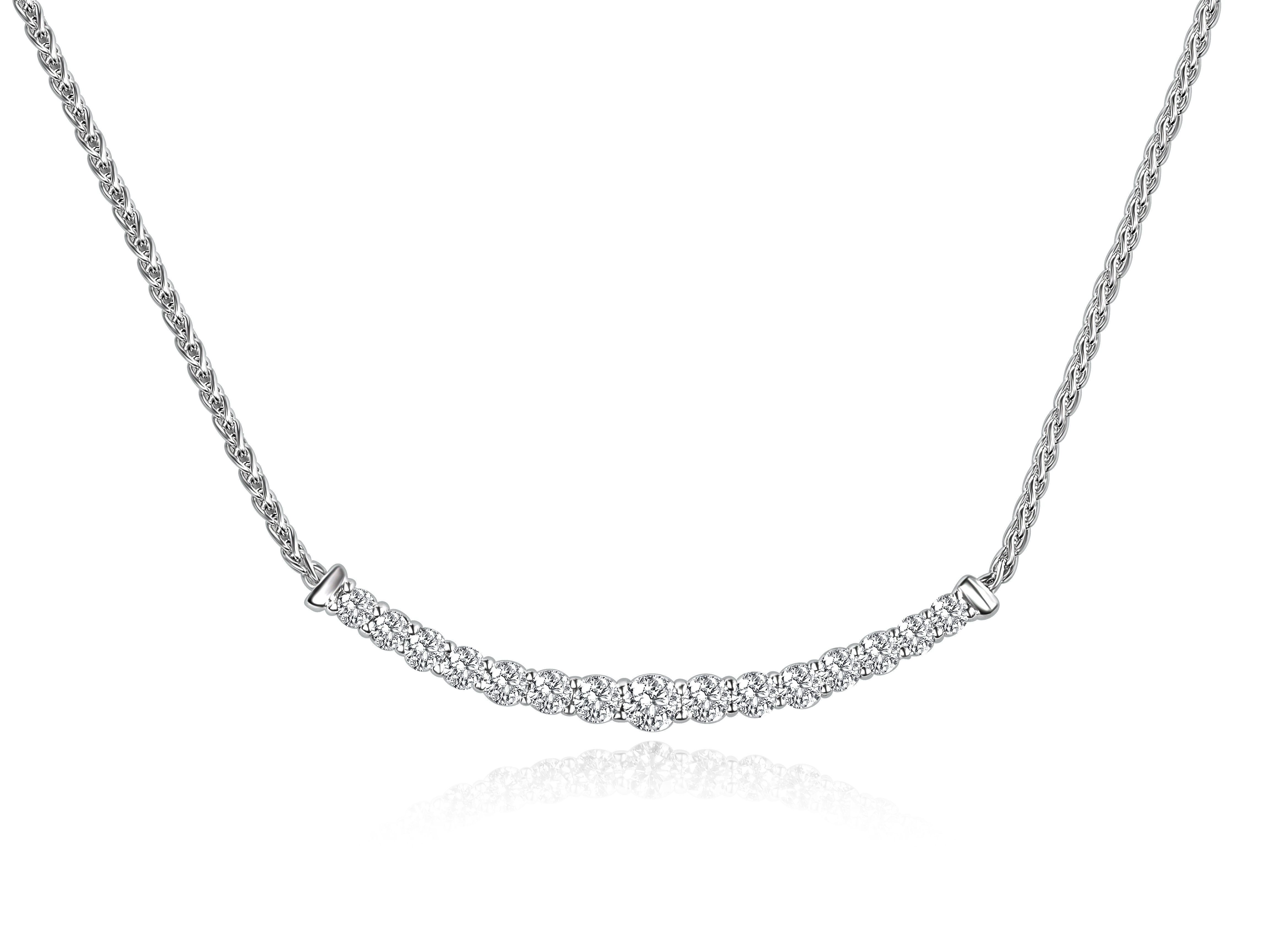 14KW GOLD DIAMOND NECKLACE 15D=2.24CT