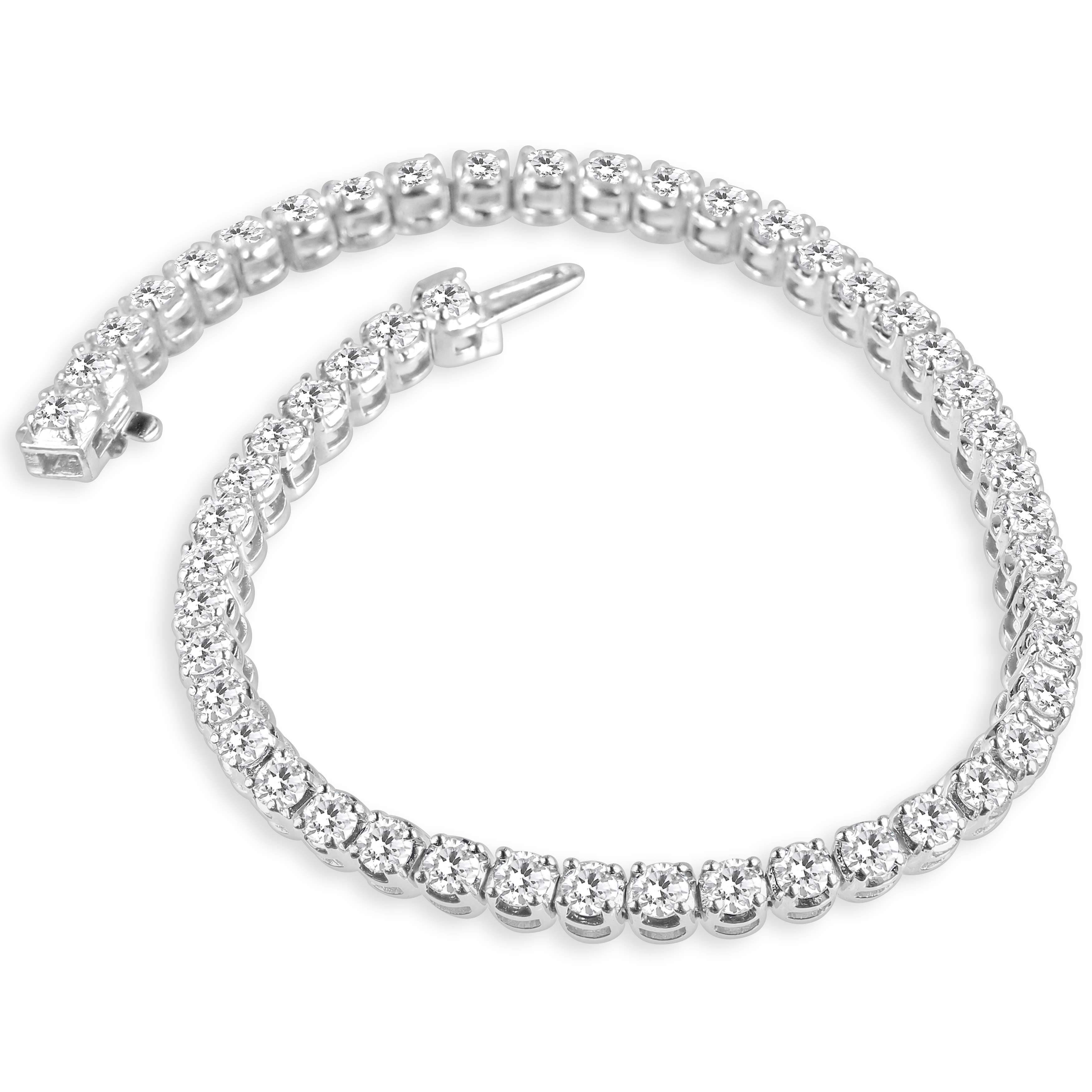 14KW GOLD DIAMOND TENNIS BRACELET 53D=4.21CT