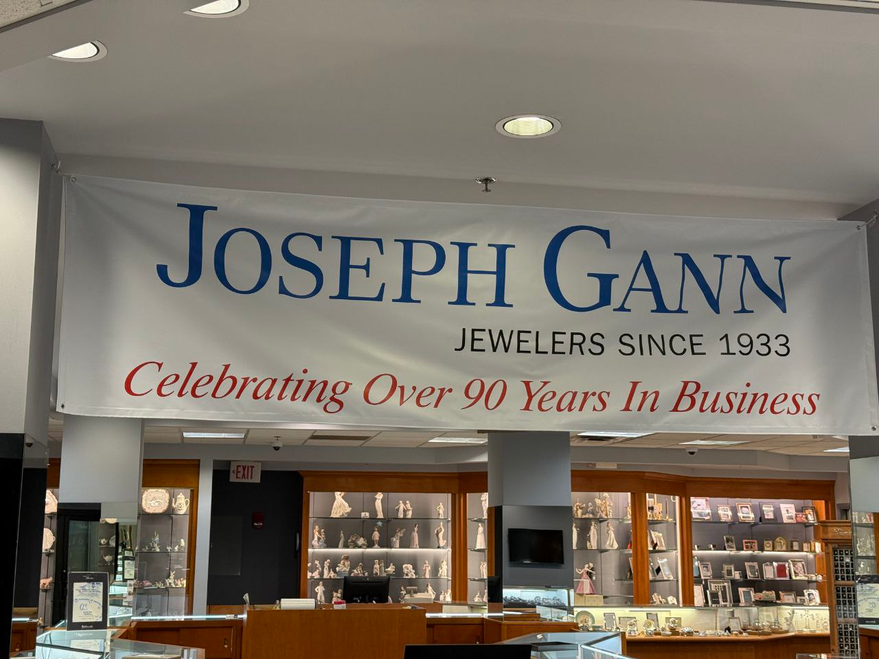 Joseph Gann Jewelers store interior showcasing luxury jewelry displays